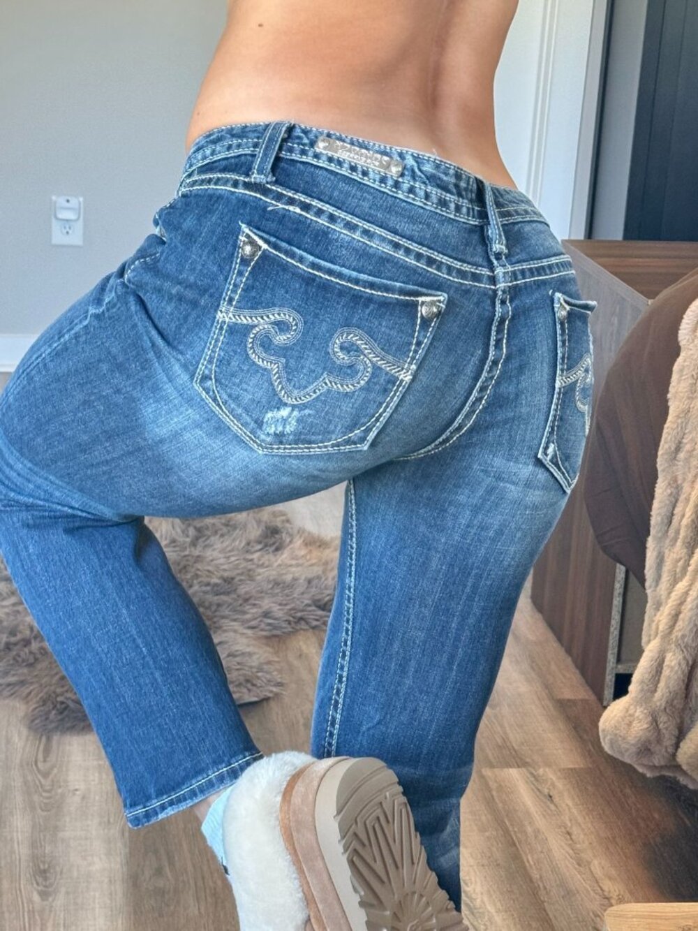 Y2K 00s Rerock Express Low Rise Bootcut Jeans Womens 10S Distressed Grunge